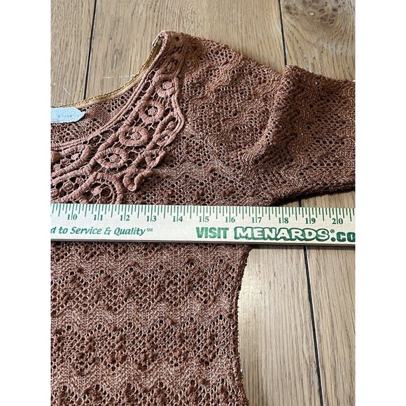 A'REVE ANTHROPOLOGIE Size Medium Crochet Lace Dress Bohemian Boho Designer Hippi - Picture 8 of 13